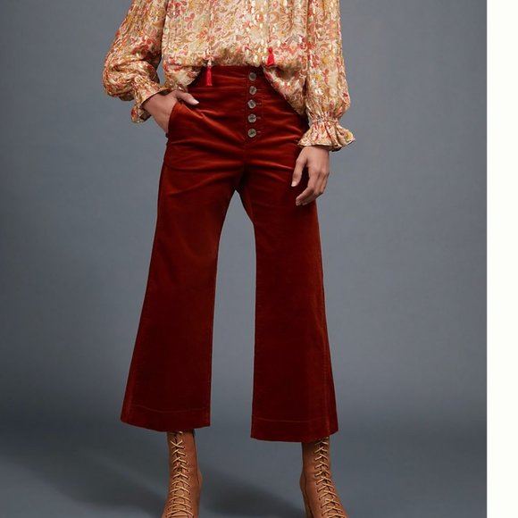 ⭐️ Harrison Wide-Leg Boho Modern Hipster Hippie Art Deco Peasant Corduroy Pants - Picture 8 of 9